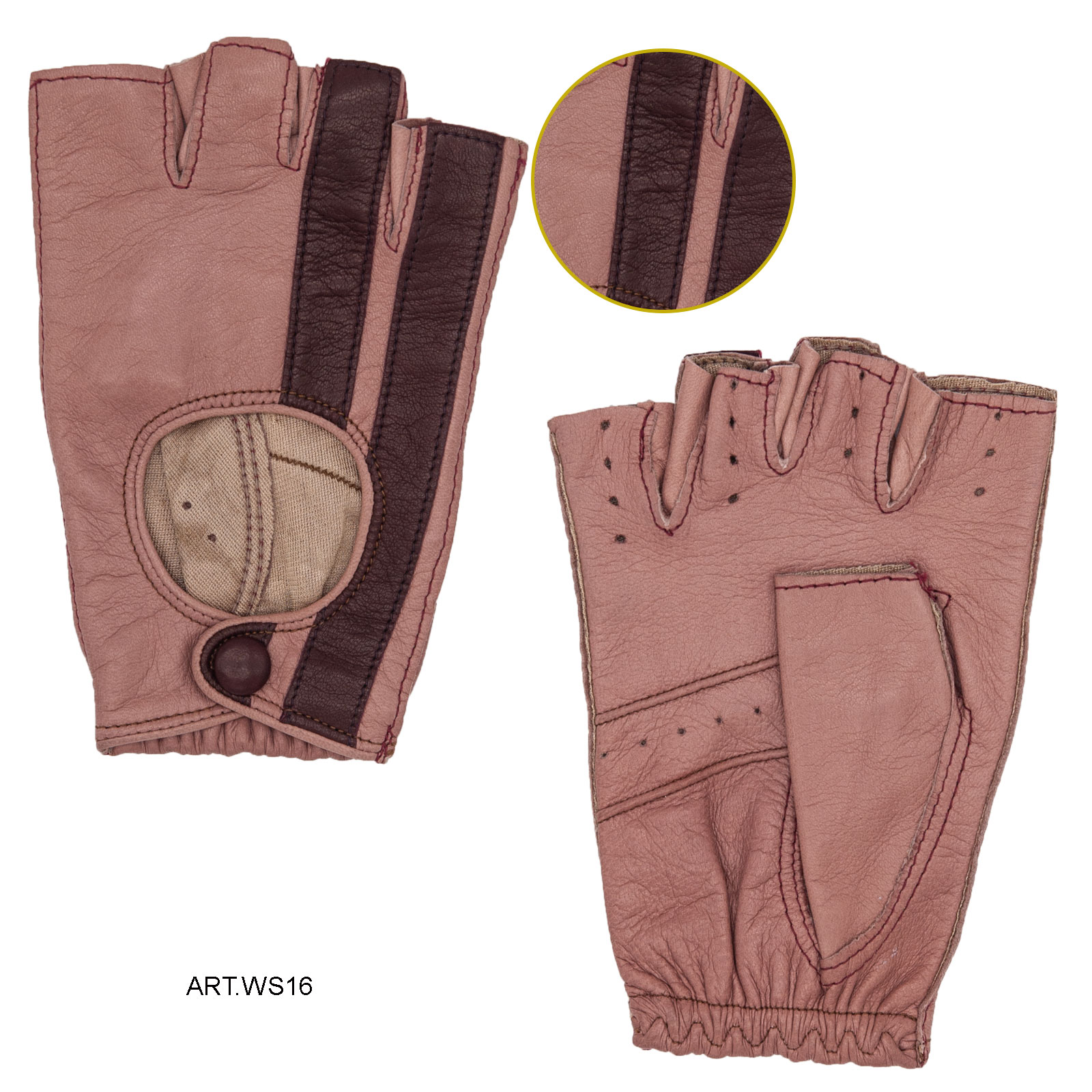 Guanti in pelle mezze dita da DONNA Guida Sport WS16  ELVIFRA fashion  accessories handmade in Italy store online